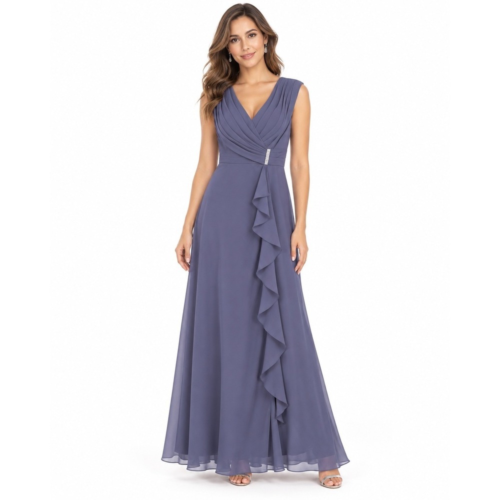 Wear Your Love S Dusty Blue Chiffon Rhinestone Corset Formal Gown NWT